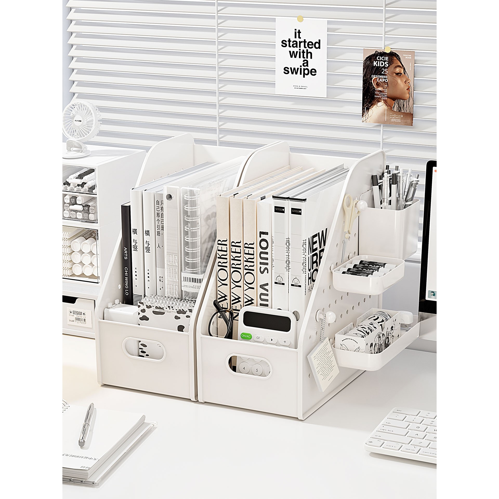 书架桌面洞洞板置物架书立架学生书本整理盒办公室工位文件收纳盒,收纳整理,整理架/置物架/收纳架,淘宝优惠券,粉丝福利购,淘宝优惠卷