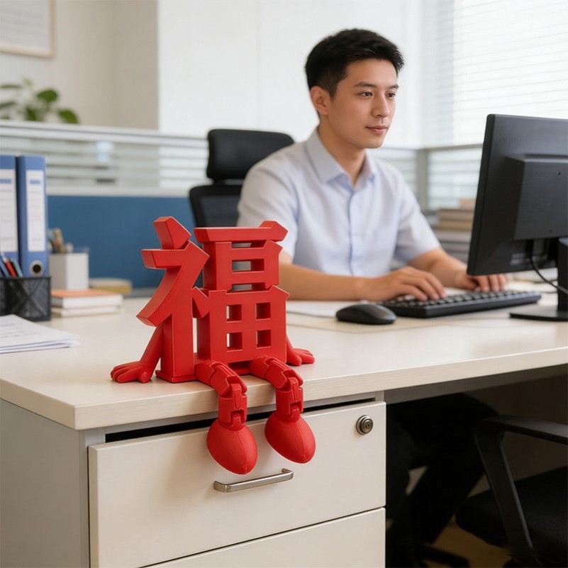 新年福字摆件装饰品年味氛围布置玄关客厅摆件过年装饰场景2026