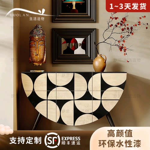 法式实木一体玄关立柜厨房餐边柜