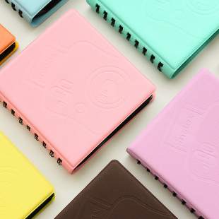 彩色拍立得3寸相纸照片专用68入插页式 相册马卡龙色线圈相册