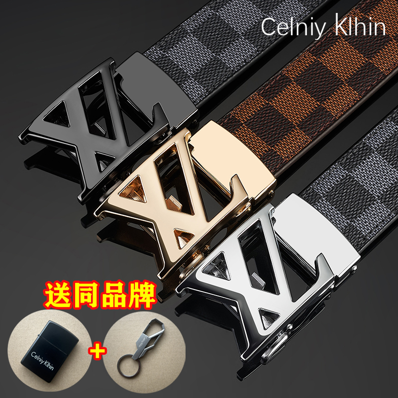 ck皮带男士纯牛皮商务LV元素腰带