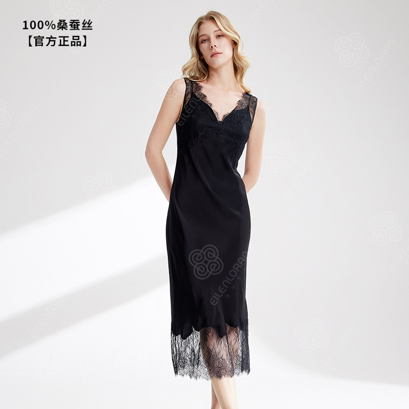 【天鵝舞曲】2025年新款100%桑蠶絲睡裙女士家居服睡衣84031854