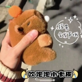 解压吐泡泡卡皮巴拉毛绒绒公仔挂件摇晃出声卡通趣味钥匙扣可爱