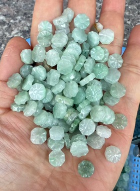 天然翡翠A货八卦珠散件配饰手工编饰品散珠DIY绿色品质好翡手串饰