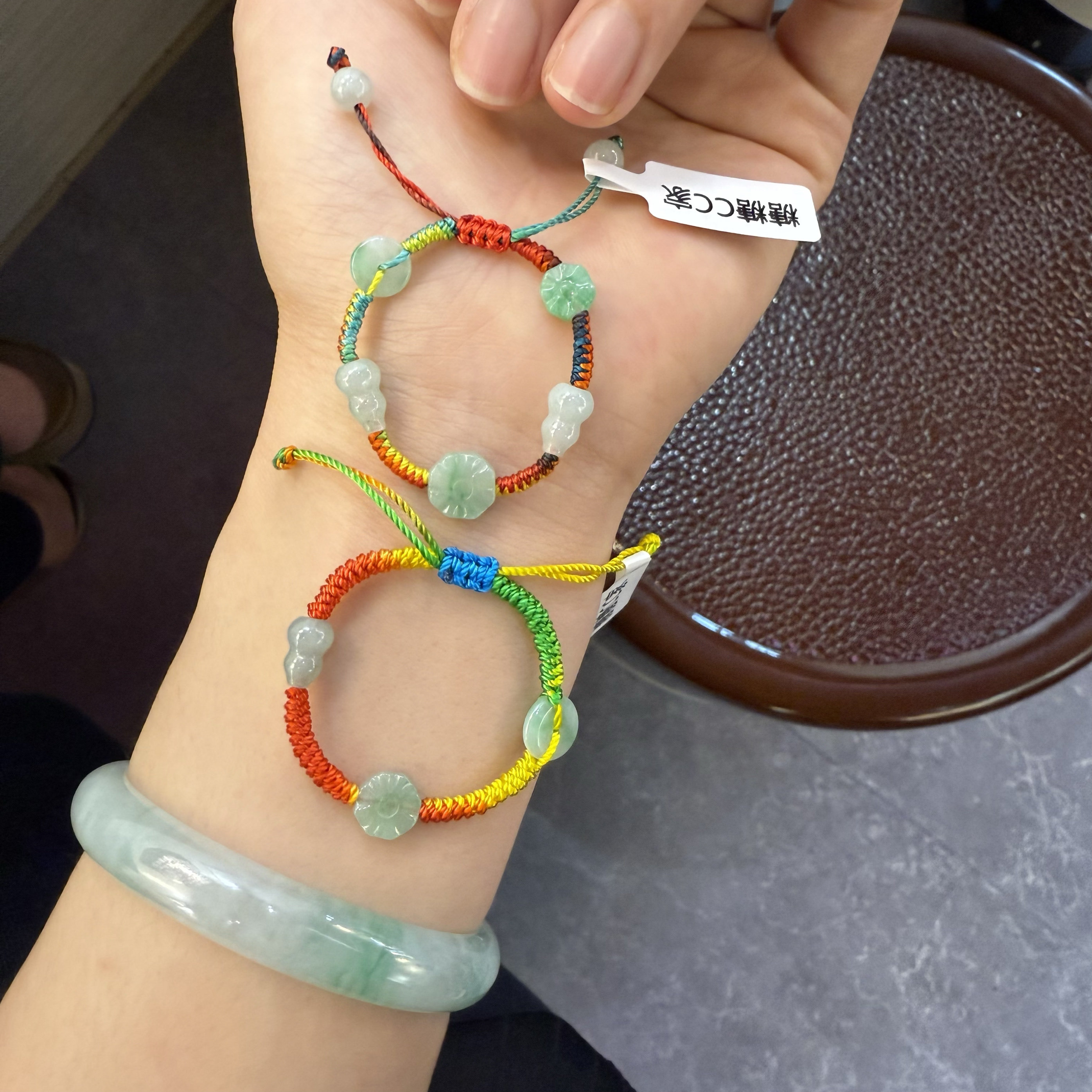 DIY宝宝小孩彩绳手链绳天然小手链