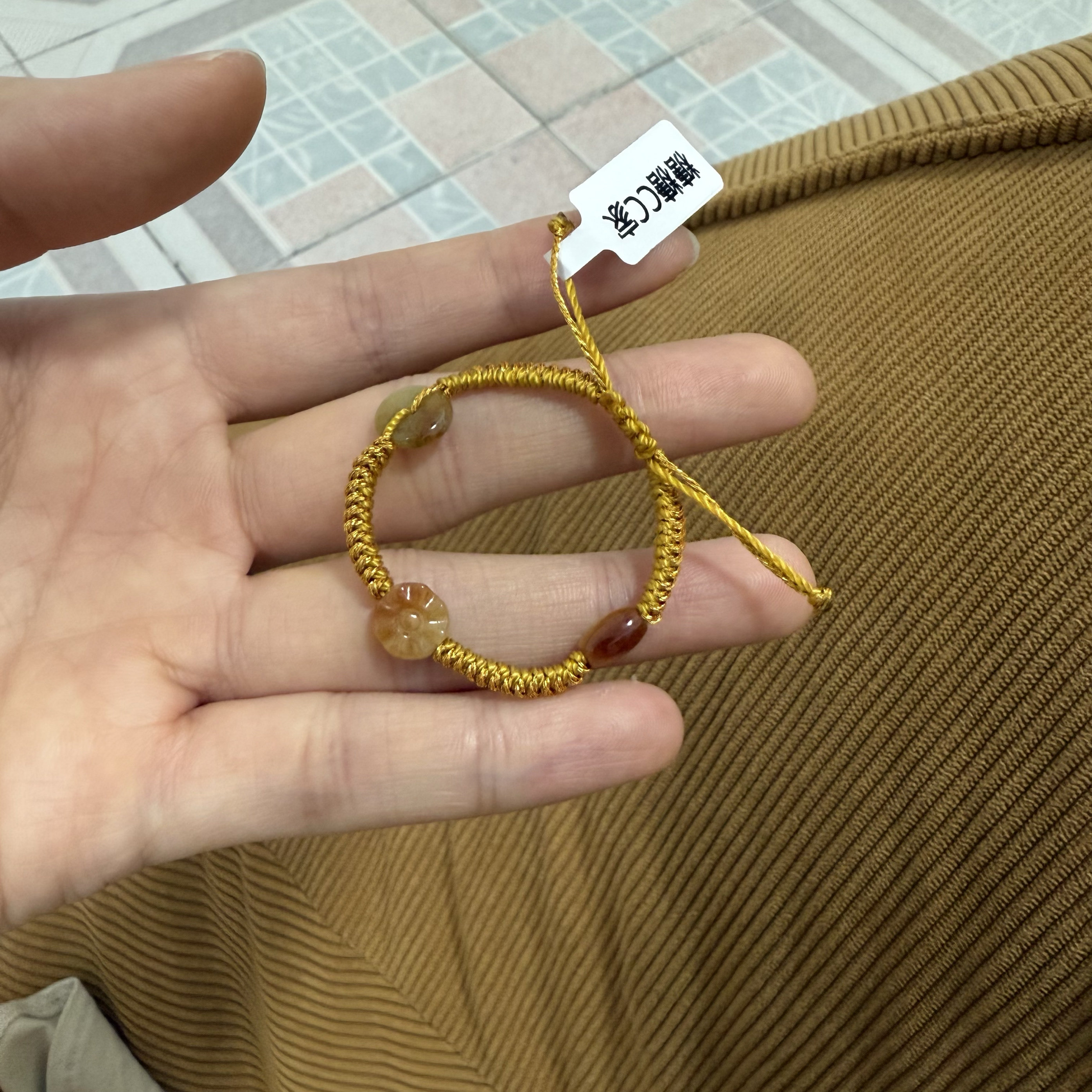 DIY宝宝小孩彩绳手链绳天然小手链