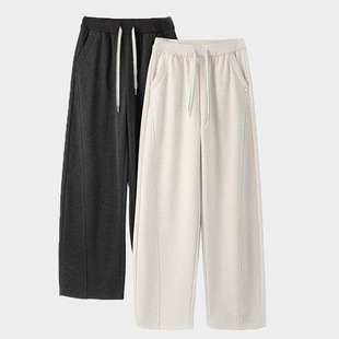 萝卜大叔700g加厚加绒弯刀裤2025秋冬休闲百搭阔腿裤仿羊绒直筒裤