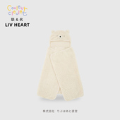 日本LIVHEART北极熊带帽披肩毛绒斗篷盖毯毛毯办公室毯子午睡毯女