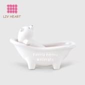 日本LIVHEART北极熊玩偶陶瓷公仔桌面摆件卧室加湿器客厅装 饰可爱