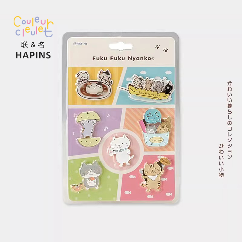 联名HAPiNS猫咪勋章金属徽章可爱包包装饰品毕业礼物别针配饰包包