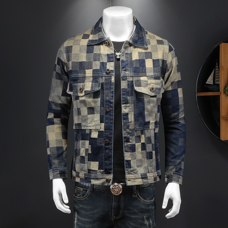 2024秋季水洗潮牌高级感牛仔衣男翻领夹克外套D218-069-P125，男装夹克，电商D218