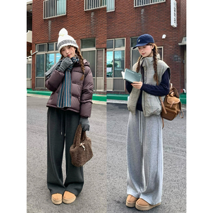 WHYSTUDIO 零束缚加绒保命神裤女冬季醋酸羊毛一体绒保暖显瘦长裤