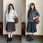 知识分子miu系高智感品质百褶过膝中长裙学院百搭通勤 WHYSTUDIO