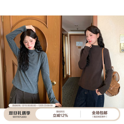 【WHYSTUDIO】氨基酸暖心发热锁温蛋白保湿半高领加绒保暖打底衫