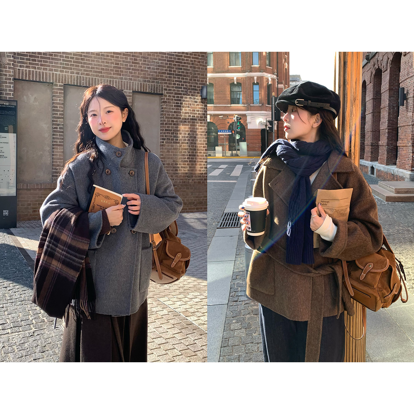 WHYSTUDIO 高奢质感翻立领三穿腰带双面呢大衣女冬季中长款外套,女装/女士精品,毛呢外套,淘宝优惠券,粉丝福利购,淘宝优惠卷