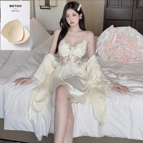 吊带睡裙胸垫衣女士夏季冰