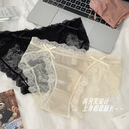 温婉千金 碎花蕾丝女内裤低腰法式纯欲新款三角裤少女夏季薄款
