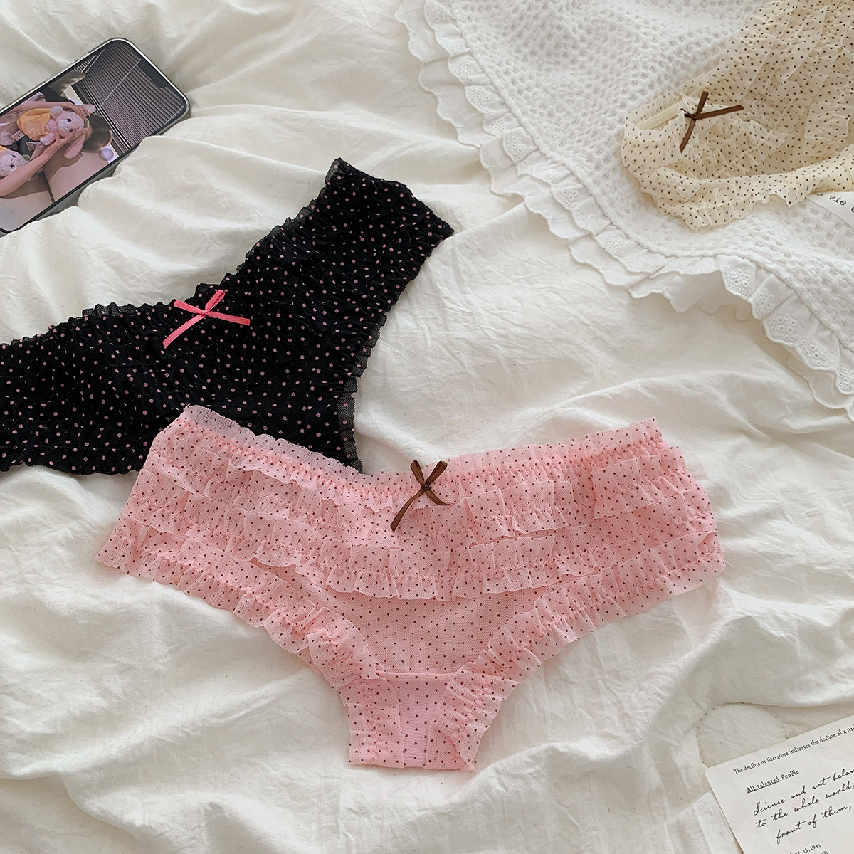 古早味辣妹 日系纯欲低腰性感少女内裤蝴蝶结网纱透气低腰三角裤,女士内衣/男士内衣/家居服,女三角裤,淘宝优惠券,粉丝福利购,淘宝优惠卷