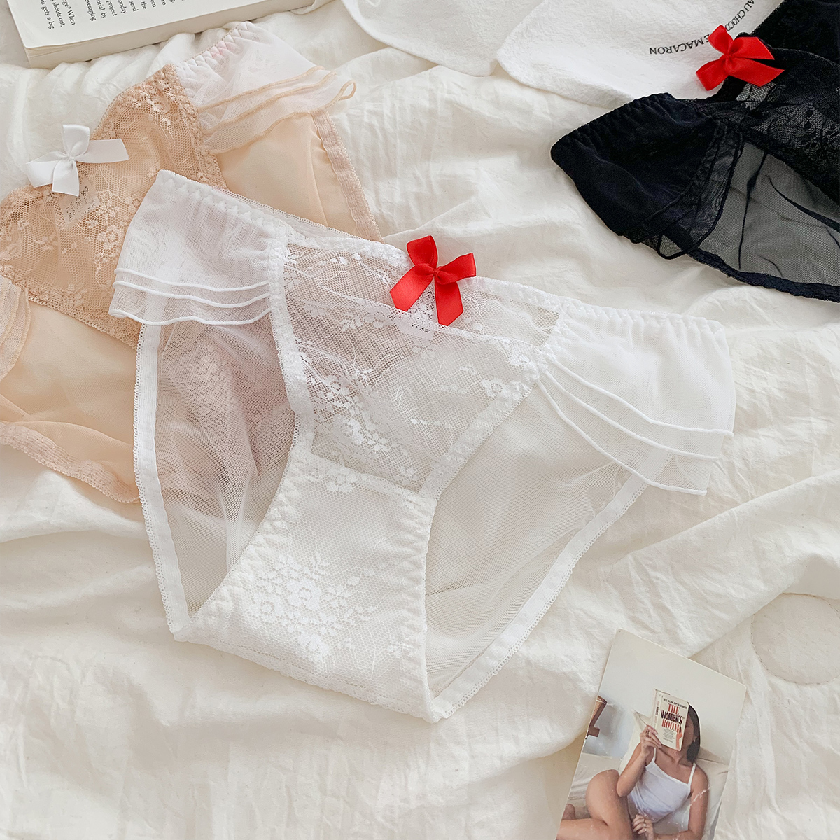 甜美蕾丝内裤低腰三角裤