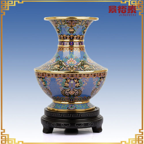 12寸景泰蓝花瓶盖碗尊中式客厅家居装饰品乔迁摆件张向东作品 - 封面