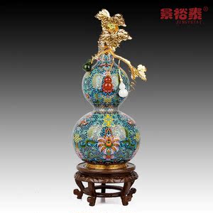 景泰蓝葫芦摆件福寿绵长外事礼品商务赠办公室书柜装饰张向东作品