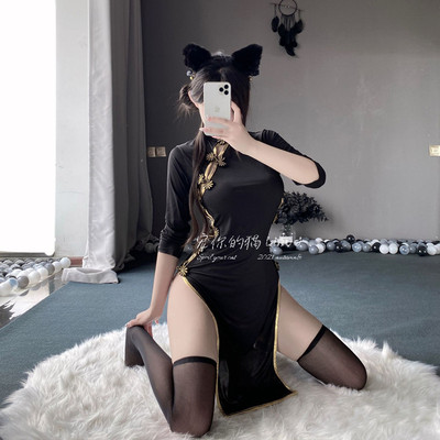 宠你的猫性感古风开叉长旗袍