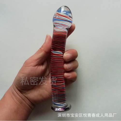 Glass-made femalemasturbation toy fake phallus adult product
