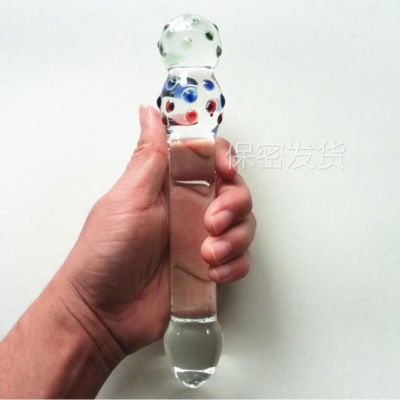 私密解压女用水晶榜榜 菊部门塞女用器 透明玻璃榜 爱心局部按摩