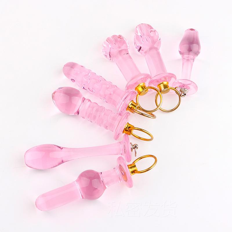 Glass-made femalemasturbation toy fake phallus adult product