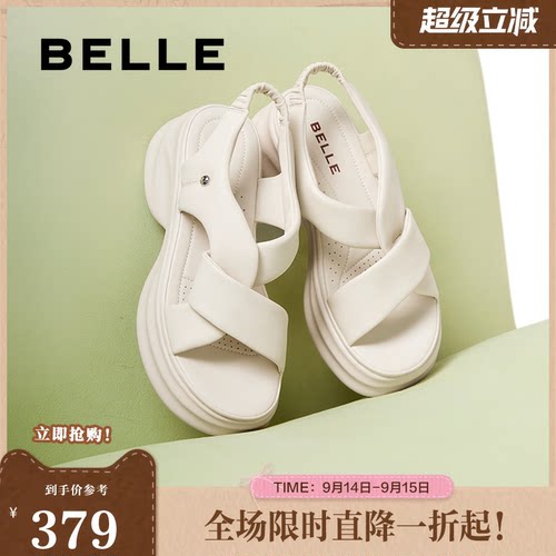 凉鞋百丽女厚底老爹新款沙滩鞋子