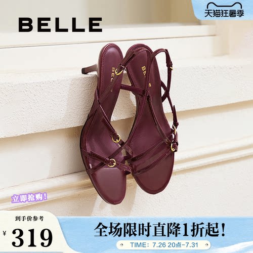 婚鞋百丽高跟女鞋凉鞋法式新款