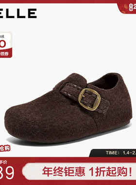 百丽复古绒绒勃肯鞋女2026春新厚底增高居家休闲单鞋E6V2DAM6