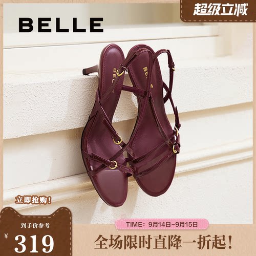 婚鞋百丽高跟女鞋凉鞋法式新款