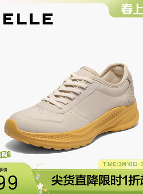 百丽女鞋子通勤厚底老爹鞋秋季新款休闲运动小白闪穿鞋E2H1DCM5