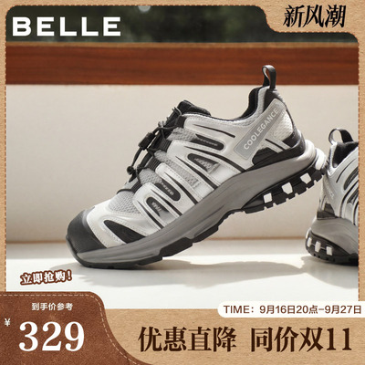 百丽女鞋子厚底增高网面老爹鞋女春季新款休闲运动鞋子E2C1DCM5