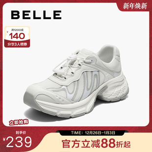 带运动休闲鞋 百丽老爹鞋 厚底免系鞋 新款 子E3K1DCM5 增高一脚蹬女鞋