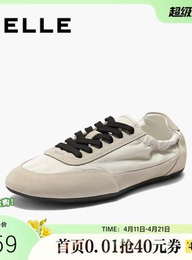 百丽女鞋子透气复古德训鞋女春夏新款薄底运动休闲鞋D9C1DCM5