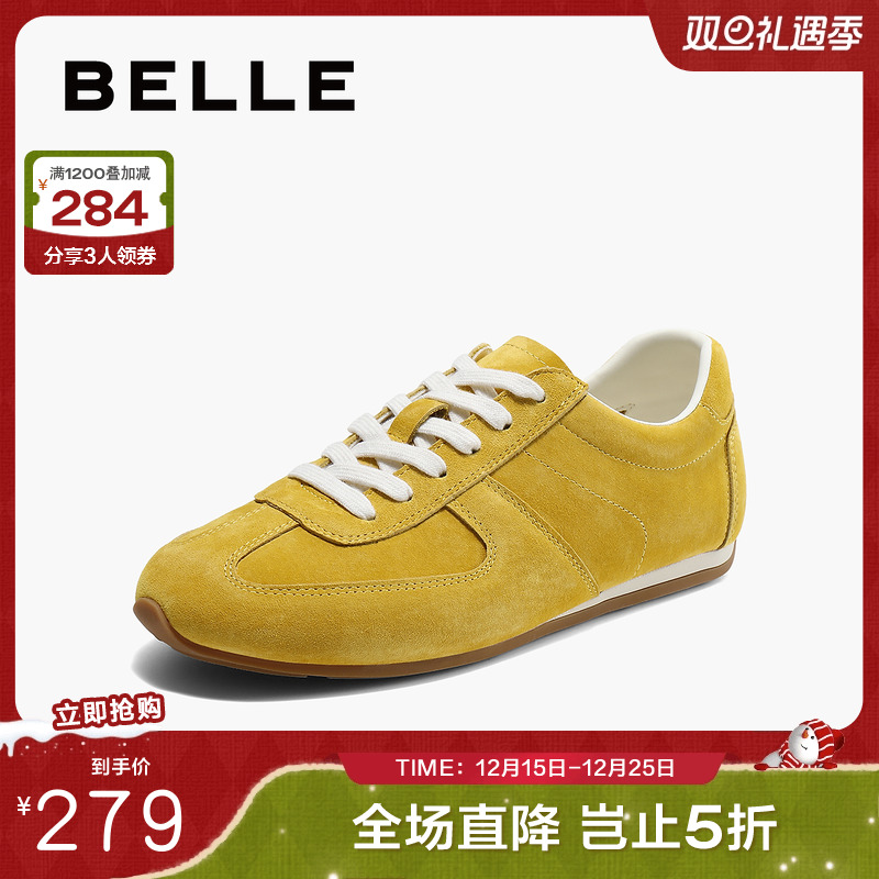 休闲鞋德训阿甘鞋女子复古百丽