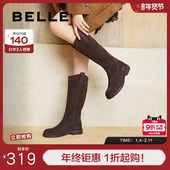 长筒靴堆堆靴时装 百丽西部牛仔靴女靴子冬季 新款 靴高长靴D2L1DDG4