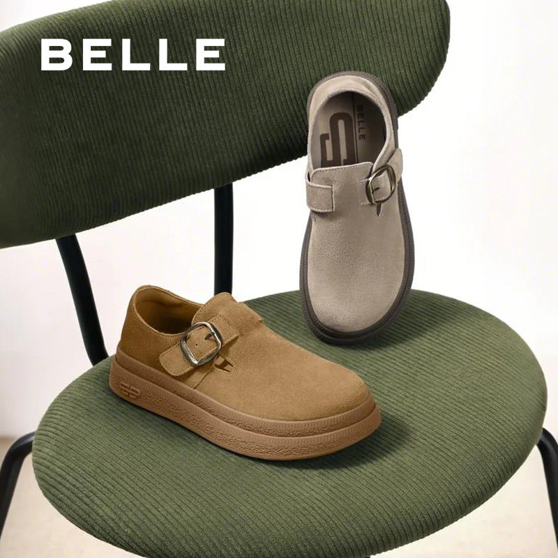 百丽女鞋子复古厚底全包勃肯鞋女春季新款休闲乐福鞋D4V1DAM5预,女鞋,休闲板鞋,淘宝优惠券,粉丝福利购,淘宝优惠卷