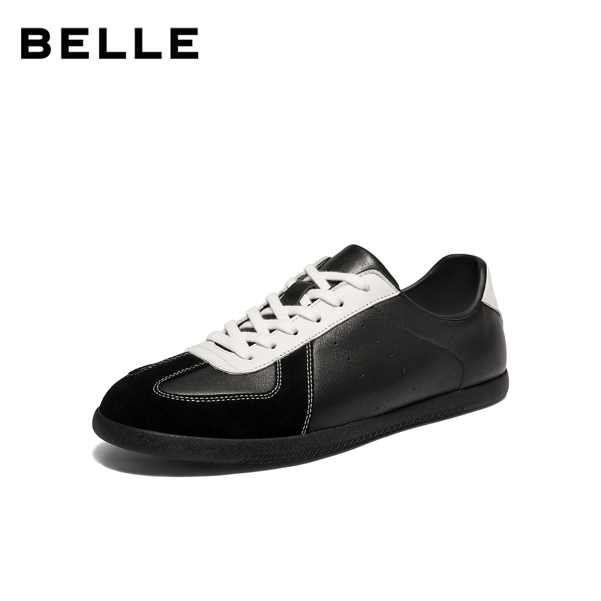 百丽复古潮搭德训鞋男2026新款春季商场同款撞色休闲板鞋8ZD01AM6,流行男鞋,德训鞋,淘宝优惠券,粉丝福利购,淘宝优惠卷