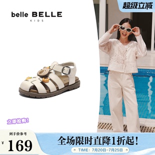 百丽舒适休闲凉鞋女童夏季新款商场同款镂空罗马凉鞋01330B75