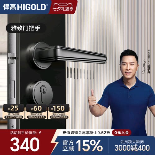 悍高锌合金38-55mm通用型门锁