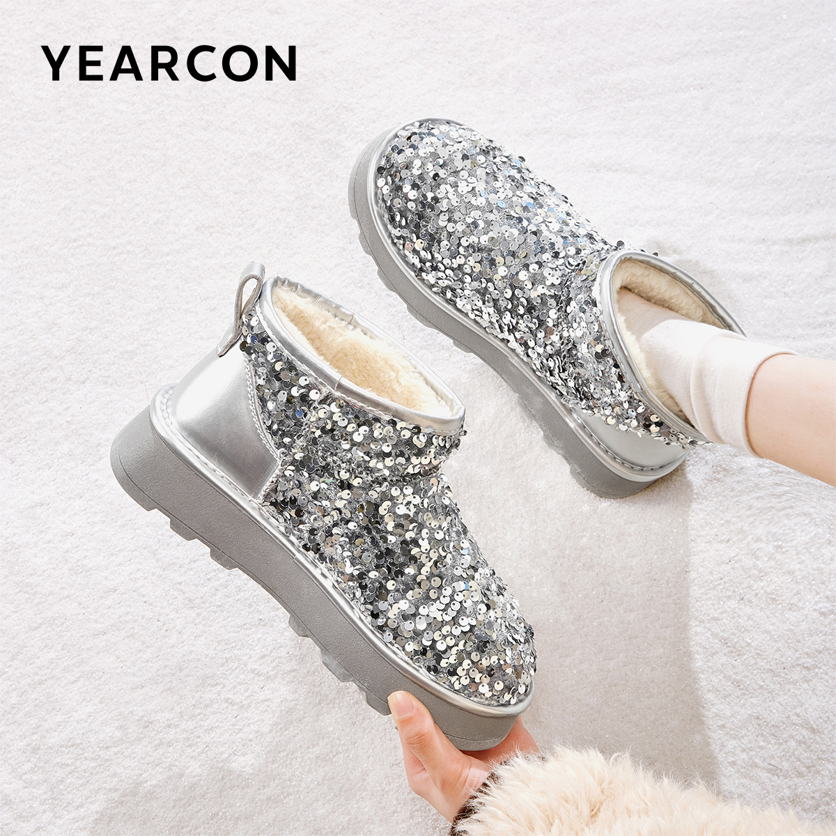 意尔康官方正品女鞋女靴短靴马丁靴加绒冬季雪地靴女棉鞋