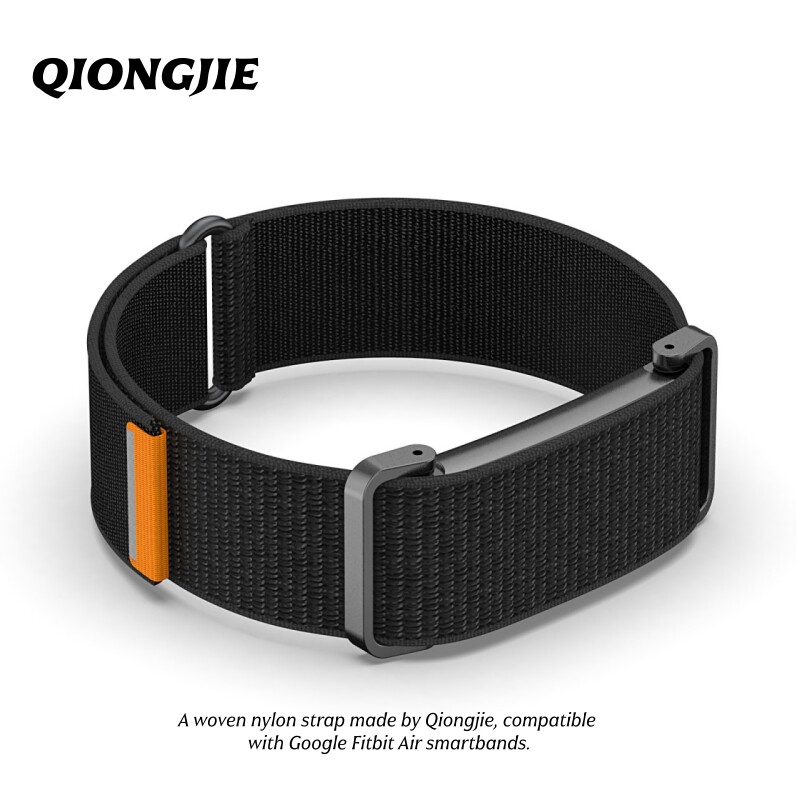 适用于Google Fitbit Air手环金属壳+尼龙魔术贴表带运动健身腕带