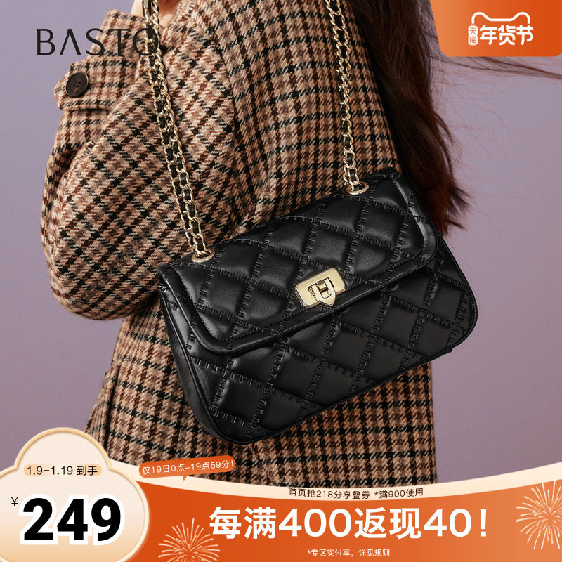 百思图2026春季新款商场同款绗缝包时髦链条单肩斜挎包女TY068AX6,箱包皮具/热销女包/男包,通用款女包,淘宝优惠券,粉丝福利购,淘宝优惠卷