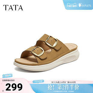 TATA他她女鞋2026夏季新款一字拖简约百搭时尚休闲女拖鞋CUA05BT6