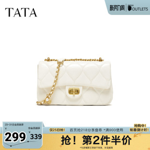 TATA他她女包2026夏季新款商场同款女简约质感斜挎小方包X3564BX6