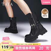 奥莱CDM01DS4 短靴马丁靴机车西部靴女鞋 TATA他她复古加绒时装 冬季