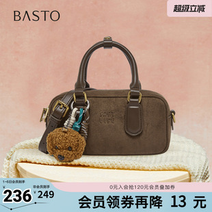 百思图秋冬季 商场同款 波士顿包时尚 复古斜挎包女TY097DX5 新款